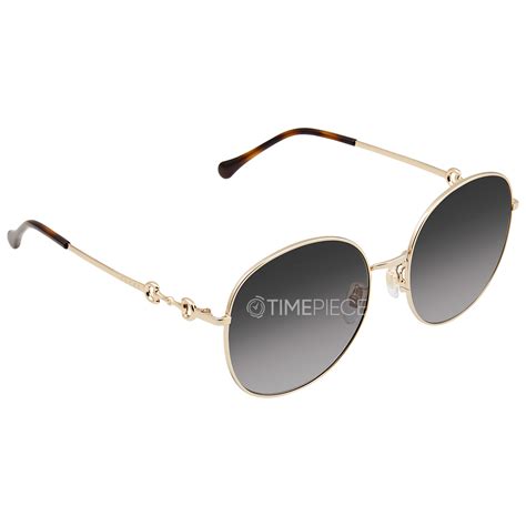 Gucci Grey Gradient Round Sunglasses 